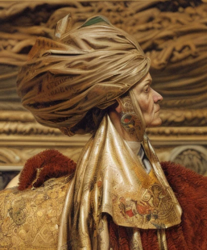 the hat of the woman,turban,the carnival of venice,venetian mask,orientalism,head ornament,headdress,headpiece,moorish,the hat-female,beautiful bonnet,asian conical hat,woman's hat,ottoman,detail,arabian,conical hat,portrait of a woman,masque,imperial crown,Calligraphy,Painting,Minimalist Oil Painting