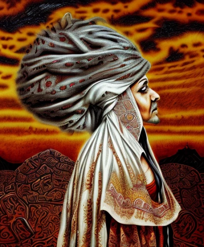 african woman,african art,red cloud,tassili n'ajjer,indigenous painting,afar tribe,shamanic,shamanism,aborigine,bedouin,emancipation,flaming mountains,woman thinking,orientalism,african american woman,mother earth,aboriginal,headscarf,voodoo woman,turban,Calligraphy,Painting,Prophetic Art