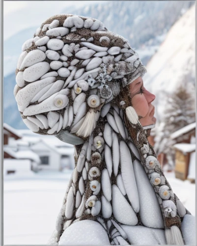 suit of the snow maiden,ushanka,knitted cap with pompon,white fur hat,winter hat,alpine hats,russian winter,avalanche protection,ski helmet,cloche hat,the hat-female,kokoshnik,woman's hat,kyrgyz,womans seaside hat,altai,alpine style,ortler winter,the amur adonis,beautiful bonnet,Realistic,Landscapes,Alpine