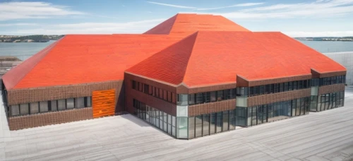 red roof,maritime museum,zuiderzeemuseum,kettunen center,terracotta,patriot roof coating products,opera house,corten steel,kiel,otaru aquarium,autostadt wolfsburg,house of the sea,sailing orange,trondheim,vizla,the roof of the,saltworks,folding roof,elbphilharmonie,kirrarchitecture,Architecture,General,Modern,Creative Innovation