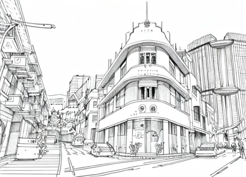 mono-line line art,ginza,kirrarchitecture,mono line art,line drawing,japanese architecture,townscape,motomachi,line-art,city buildings,hashima,concept art,lineart,street plan,street view,shinjuku,city trans,narrow street,urban design,city corner,Design Sketch,Design Sketch,Fine Line Art