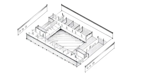 dormer window,isometric,frame drawing,house drawing,roof truss,lattice window,lattice windows,ventilation grid,dog house frame,orthographic,slat window,architect plan,garden elevation,multi-story structure,nonbuilding structure,frame house,folding roof,glass pyramid,roof structures,building honeycomb