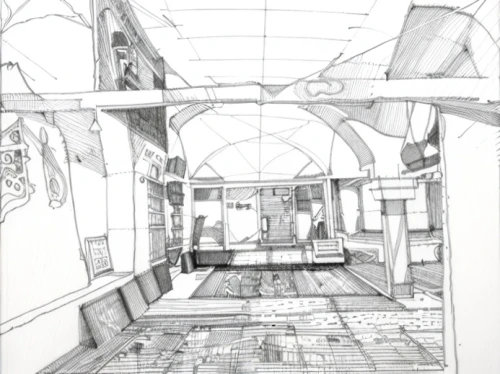 railway carriage,hallway space,empty interior,subway station,corridor,ufo interior,aircraft cabin,compartment,hallway,interiors,the bus space,frame drawing,inside,dormitory,pencils,attic,mono-line line art,study room,bus,train station passage