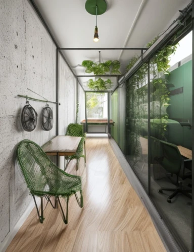 hallway space,modern office,creative office,green living,concrete ceiling,inverted cottage,archidaily,room divider,shared apartment,offices,daylighting,modern decor,greenbox,working space,study room,exposed concrete,contemporary decor,conference room,meeting room,modern room