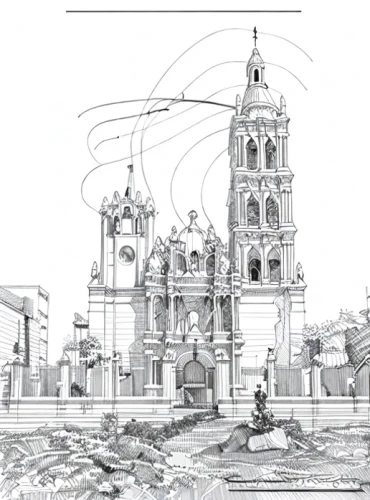 queretaro,camera illustration,basilica,destroyed city,guanajuato,byzantine architecture,dresden,spanish missions in california,antigua guatemala,cd cover,cover,ruins,illustrations,minor basilica,hand-drawn illustration,duomo,the basilica,ruin,mexico city,demolition