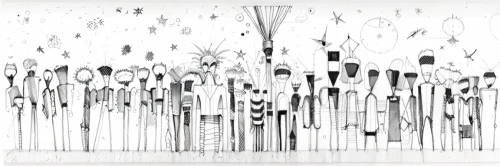 klaus rinke's time field,fireworks art,mumuration,wind chimes,paint brushes,cartoon forest,silver grass,cattails,dandelion flying,wind chime,kahila garland-lily,flock of birds,reeds,matchsticks,birch trees,neurons,brushes,particles,botanical line art,flying seeds