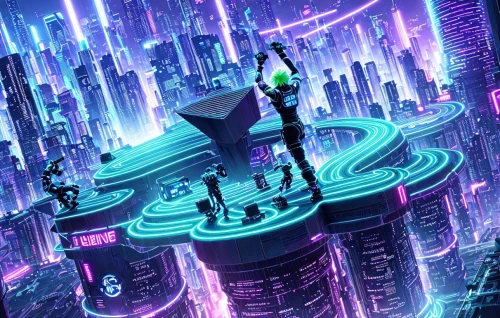 fantasy city,sci fiction illustration,cyberpunk,electric tower,transistor,black city,cell,sky city,game illustration,capital cities,cyber,cg artwork,skycraper,metropolis,city cities,cyberspace,riddler,circuit board,electro,futuristic landscape,Common,Common,Game