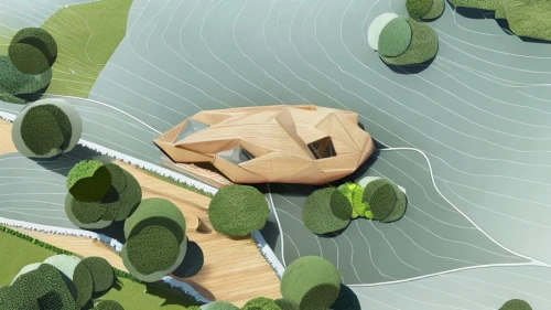 floating islands,floating huts,floating island,artificial island,eco-construction,aerial landscape,artificial islands,isometric,mushroom island,house with lake,wooden construction,mushroom landscape,boat landscape,stone quarry,grass roof,roof landscape,japanese zen garden,wooden mockup,meanders,house in mountains,Landscape,Landscape design,Landscape space types,Private Residences