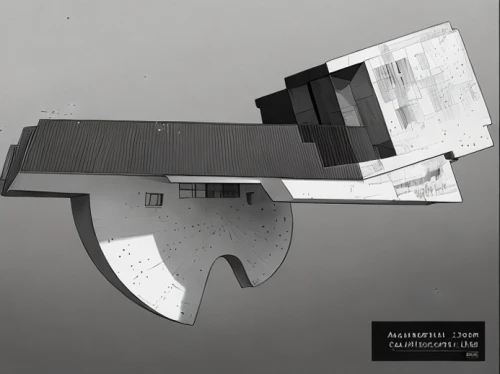 vernier caliper,brutalist architecture,site camera gun,cd cover,a pistol shaped gland,isolated product image,orthographic,arc gun,cover parts,scale model,3d model,sextant,antenna rotator,reciprocating saw,semi-automatic gun,space ship model,3d modeling,3d object,rc model,roof plate