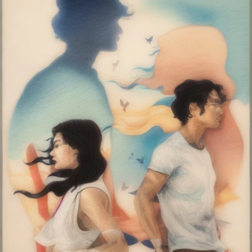 vintage couple silhouette,two people,couple silhouette,italian poster,man and woman,silhouette art,vintage man and woman,matruschka,film poster,oil on canvas,young couple,man and wife,mural,poster,shirakami-sanchi,photo painting,painting,slide canvas,art,advertising figure