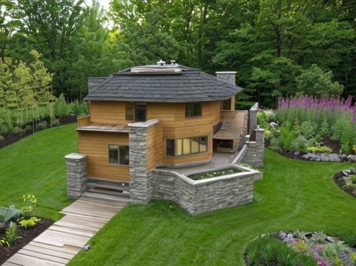 miniature house,wood doghouse,small house,wooden house,small cabin,grass roof,little house,garden elevation,beautiful home,timber house,two story house,summer cottage,house shape,dog house,inverted cottage,a chicken coop,stone house,cubic house,cube house,summer house,Landscape,Garden,Garden Design,Native Garden