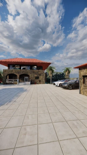 parking lot under construction,3d rendering,freight depot,paved square,equestrian center,boat dock,render,train depot,palace of knossos,underground garage,courtyard,parking lot,driveway,pavers,saltworks,amphitheater,school design,helipad,overpass,3d rendered