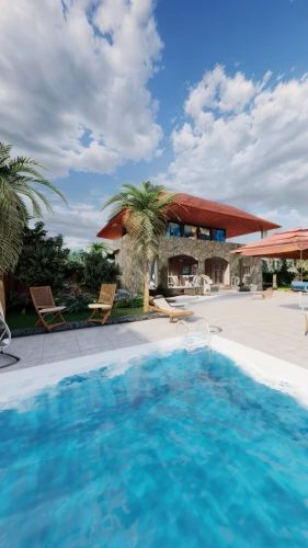 holiday villa,pool house,3d rendering,iberostar,outdoor pool,swimming pool,pool bar,beach resort,termales balneario santa rosa,resort,holiday complex,render,tropical house,the hotel beach,hotel riviera,roatan,curacao,punta-cana,las olas suites,eco hotel