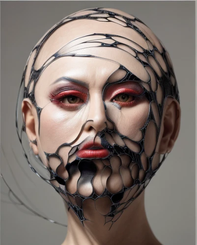 woman's face,woman face,wooden mask,face paint,sculpt,human head,diving mask,beauty mask,venetian mask,mask,fractalius,face portrait,medical mask,facets,bodypainting,artist's mannequin,medical face mask,body art,woman sculpture,chainlink,Realistic,Fashion,Avant-Garde