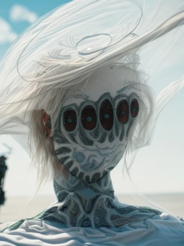 white rose snow queen,sun bride,the snow queen,bjork,dead bride,salt flower,veil,pierrot,the eyes of god,medusa,fractalius,father frost,rapunzel,sea god,mirror of souls,cnidarian,three eyed monster,white walker,albino,valerian,Common,Common,Film