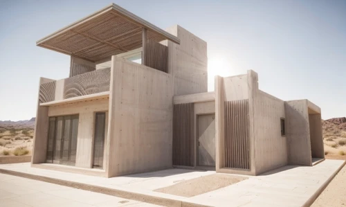 dunes house,cubic house,concrete construction,exposed concrete,egyptian temple,concrete blocks,islamic architectural,rhyolite,cube stilt houses,modern architecture,reinforced concrete,mortuary temple,archidaily,karnak,build by mirza golam pir,judaean desert,cube house,iranian architecture,brutalist architecture,concrete,Architecture,General,Modern,Minimalist Serenity