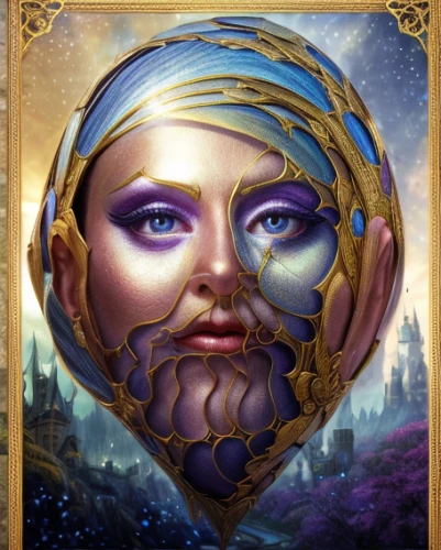 fantasy portrait,zodiac sign libra,dali,art nouveau frame,astral traveler,golden mask,golden wreath,fantasy art,medusa,chainlink,zodiac sign gemini,metatron's cube,woman's face,atlas,woman face,libra,crystal ball,mirror of souls,el salvador dali,fortune teller,Realistic,Movie,Enchanted Castle