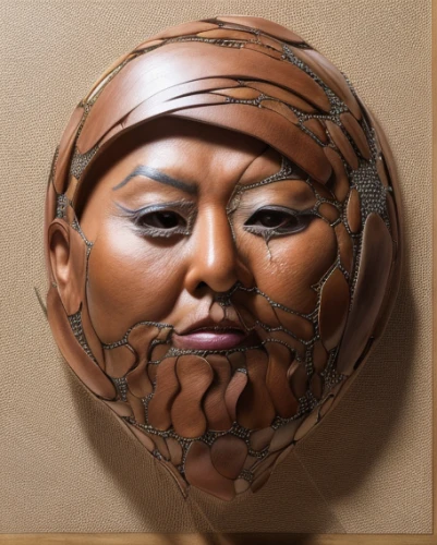 wooden mask,wood carving,png sculpture,carved wood,daruma,woman sculpture,wood art,wooden ball,clay mask,woman's face,wooden figure,sculpt,human head,carved,woman face,tea egg,door knocker,maori,death mask,tears bronze,Realistic,Jewelry,Tribal