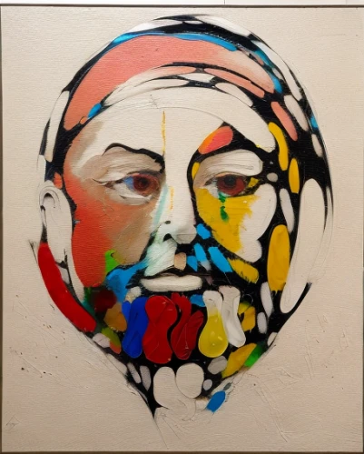 glass painting,multicolor faces,dali,popart,el salvador dali,mondrian,painted eggshell,cool pop art,roy lichtenstein,woman's face,modern pop art,plastic arts,warhol,art painting,italian painter,andy warhol,art exhibition,picasso,meticulous painting,oil painting on canvas,Calligraphy,Painting,Vivid Art