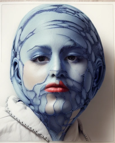 medical face mask,beauty mask,blue and white porcelain,bodypainting,porcelaine,masque,facial tissue holder,medical mask,facial tissue,woman face,flu mask,woman's face,face mask,mazarine blue,wearing face masks,ventilation mask,clay mask,body painting,beauty face skin,woman sculpture,Realistic,Fashion,British Cool