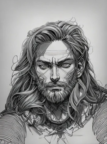 lokportrait,thorin,thor,viking,beard,chainlink,digital drawing,lion father,god of thunder,male lion,lion,norse,aquaman,bearded,jon boat,fantasy portrait,digital illustration,scar,male character,angry man