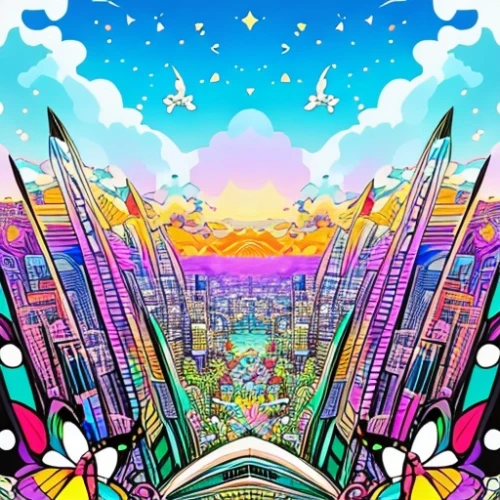 kaleidoscope art,colorful city,kaleidoscope website,kaleidoscope,taipei city,tokyo city,sky city,panoramical,fantasy city,osaka,psychedelic art,kaleidoscopic,tokyo,rainbow bridge,umeda,kaohsiung city,skyscrapers,odaiba,metropolis,skycraper,Common,Common,Japanese Manga