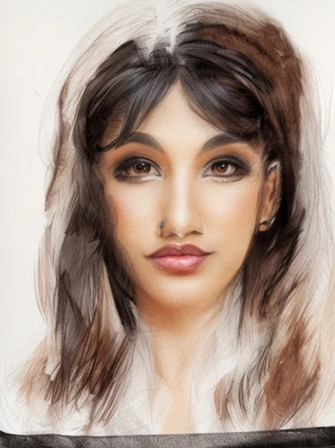 airbrushed,doll's facial features,photo painting,painted lady,artificial hair integrations,drawing mannequin,fashion illustration,yemeni,cosmetic brush,fashion vector,girl drawing,fantasy portrait,fractalius,girl portrait,mystical portrait of a girl,woman's face,world digital painting,eurasian,indian girl,woman face