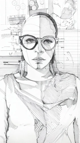 illustrator,comic halftone woman,frame drawing,wireframe graphics,camera drawing,optician,office line art,wireframe,girl studying,line drawing,pencil and paper,girl drawing,sheet drawing,graphite,woman thinking,camera illustration,digital drawing,game drawing,librarian,pencil frame