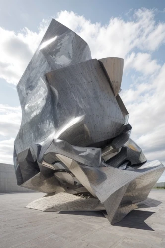 steel sculpture,sculpture park,folded paper,public art,stone sculpture,scuplture,metal pile,sculptor ed elliott,sculpture,allies sculpture,samuel beckett bridge,soumaya museum,crumpled paper,cube surface,braque d'auvergne,wind machine,wind machines,folding,futuristic art museum,shard of glass,Architecture,General,Modern,Industrial Modernism