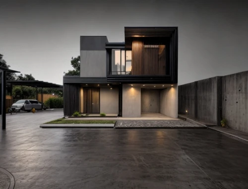 modern house,modern architecture,cubic house,cube house,residential house,house shape,dunes house,modern style,exposed concrete,residential,contemporary,house,two story house,concrete blocks,corten steel,mid century house,driveway,timber house,concrete,paved square
