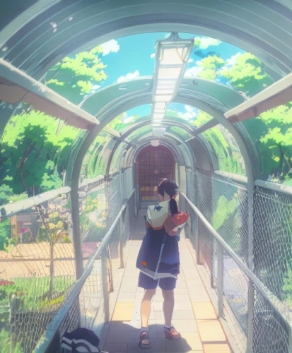 euphonium,sky train,the girl at the station,bus stop,empty swing,backpack,gate,overpass,subway station,studio ghibli,underpass,torii,train ride,love lock,tsumugi kotobuki k-on,busstop,garden swing,soft tennis,shelter,canopy walkway,Common,Common,Japanese Manga