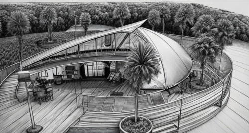 roof domes,houseboat,futuristic architecture,musical dome,floating huts,ball point,airboat,eco hotel,observation deck,pencil drawings,panoramical,sky space concept,eco-construction,round hut,the observation deck,pencil art,roof landscape,futuristic landscape,greenhouse effect,the globe,Art sketch,Art sketch,Ultra Realistic