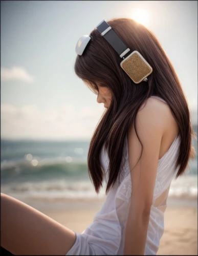 listening to music,headphone,headphones,earphone,bluetooth headset,music player,music,wireless headset,head phones,audio player,listening,handsfree,headset,hearing,music is life,audiophile,headsets,mp3 player accessory,relaxed young girl,sundown audio,Common,Common,Photography