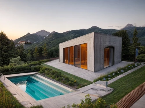 house in mountains,house in the mountains,corten steel,pool house,timber house,the cabin in the mountains,roof landscape,cubic house,summer house,modern house,wooden house,mountain hut,dunes house,folding roof,chalet,holiday villa,modern architecture,wooden decking,inverted cottage,grass roof,Architecture,General,Modern,Elemental Architecture