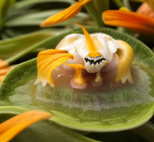 sushi art,bánh xèo,dragon's mouth orchid,bánh bao,mandarin sundae,rice paper shrimp roll,fried egg flower,dryas octopetala,golden lotus flowers,butterfly caterpillar,thai dessert,garnish,kaiseki,ten-footed crab,bánh rán,shrimp slide,bánh ướt,swallowtail caterpillar,sushi roll images,yolk flower