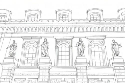 facade painting,line drawing,classical architecture,facade panels,neoclassical,details architecture,columns,st petersburg,doric columns,house with caryatids,ancient roman architecture,office line art,facades,bernini's colonnade,line-art,architectural detail,saintpetersburg,city palace,neoclassic,europe palace
