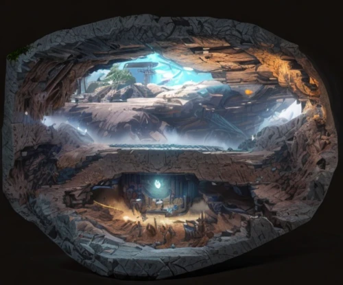 lava tube,ice cave,pit cave,lava cave,glacier cave,360 ° panorama,the grave in the earth,terraforming,cave,geological phenomenon,underground lake,sinkhole,wormhole,crystal ball,geode,the earth,cave on the water,sea cave,fractal environment,glass sphere,Game Scene Design,Game Scene Design,Comic Style