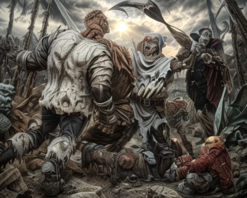 heroic fantasy,hunting scene,guards of the canyon,hunter's stand,vikings,dwarves,pilgrims,pilgrimage,viking grave,warrior and orc,horsemen,knight tent,game illustration,birth of christ,nomads,protectors,the three magi,prejmer,the storm of the invasion,dwarf sundheim,Common,Common,Natural