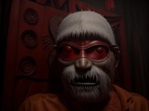 daruma,the emperor's mustache,scared santa claus,day of the dead frame,mundi,wooden mask,grandfather,old elektrolok,with the mask,red lantern,ffp2 mask,wearing a mandatory mask,grandpa,elderly man,father christmas,nite owl,old man,old person,creepy clown,pensioner,Game Scene Design,Game Scene Design,Chinese Horror