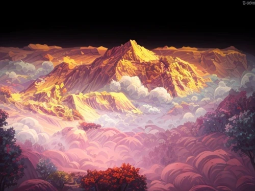 cloud mountain,cloud mountains,mountain world,autumn mountains,mountainous landscape,mountains,the landscape of the mountains,mountain scene,mountain landscape,background screen,japanese mountains,japanese alps,high mountains,mountain,giant mountains,yellow mountains,volcanic landscape,mountainside,screen background,fractal environment,Game Scene Design,Game Scene Design,Cute Style