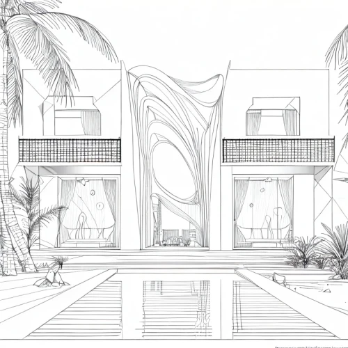 tropical house,garden elevation,palm house,house drawing,school design,garden design sydney,beach house,architect plan,kirrarchitecture,archidaily,3d rendering,mansion,palm branches,concept art,resort,conservatory,residential house,the palm house,cubic house,wireframe graphics,Design Sketch,Design Sketch,Fine Line Art