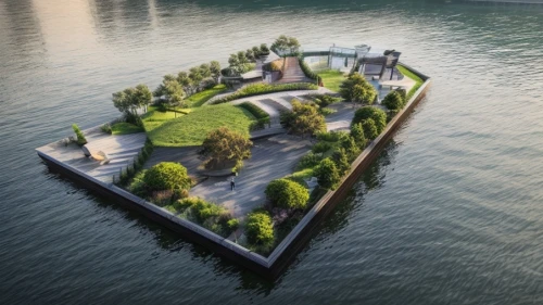 artificial island,artificial islands,sewage treatment plant,floating islands,house by the water,water castle,military fort,islet,coastal protection,hydropower plant,3d rendering,floating island,k13 submarine memorial park,wastewater treatment,aquaculture,island poel,island suspended,uninhabited island,flying island,water plant,Architecture,General,Modern,Garden Modern