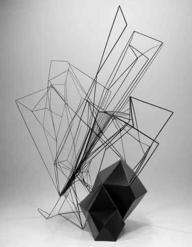 steel sculpture,wire sculpture,folding chair,cube surface,wireframe,glass pyramid,hanging chair,kinetic art,armchair,3d object,facets,geometric solids,forms,scuplture,three dimensional,cubic,scrap sculpture,paper stand,chair,klaus rinke's time field