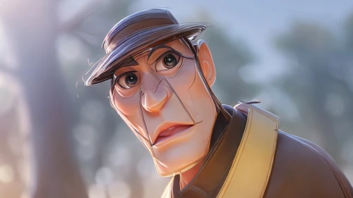 inspector,scout,animated cartoon,animation,postman,animated,medic,policeman,zookeeper,character animation,glider pilot,pilot,mailman,animator,main character,soldier,rifleman,troop,courier,surprised,Game&Anime,Pixar 3D,Pixar 3D