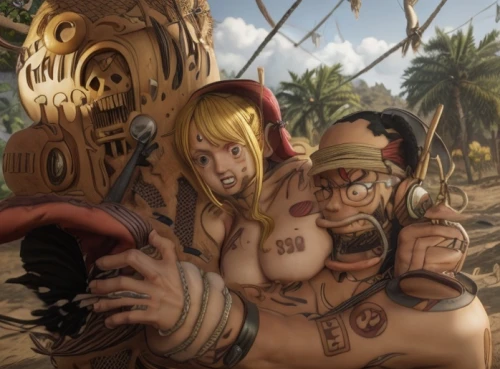 straw hats,straw hat,pirate treasure,gyro,chopper,franky,pirate,pirates,one piece,western riding,palomino,heidi country,bongos,grog,chariot,sanji,naruto,arm wrestling,shaka,rome 2,Game Scene Design,Game Scene Design,Realistic