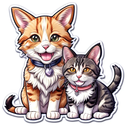 kittens,clipart sticker,animal stickers,two cats,kawaii animal patches,cute cartoon image,kawaii patches,cute animals,cat lovers,cat family,felines,meows,baby cats,cat vector,red tabby,scrapbook clip art,cat drawings,calico cat,cats,cute cat