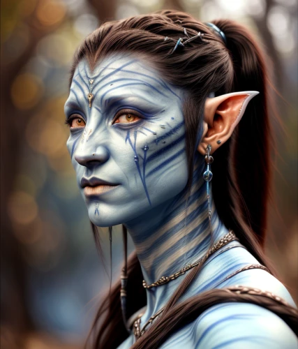 avatar,blue enchantress,male elf,fantasy portrait,dark elf,violet head elf,female warrior,warrior woman,elven,fantasy art,face paint,shiva,half orc,jaya,shaman,lokportrait,world digital painting,anahata,kadala,druid