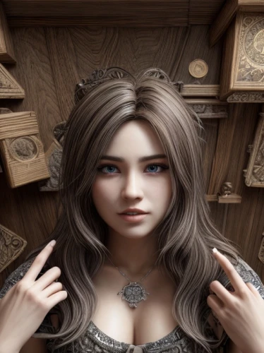female doll,fantasy portrait,fairy tale character,celtic queen,gothic portrait,doll's facial features,rapunzel,elven,fantasy art,wood elf,fairy tale icons,wooden doll,mystical portrait of a girl,sorceress,portrait background,gothic woman,the enchantress,fantasy girl,vanessa (butterfly),fantasy woman,Common,Common,Natural