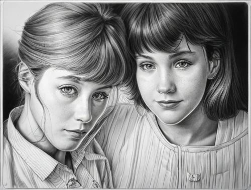 pencil drawings,two girls,pencil art,pencil drawing,vintage boy and girl,vintage drawing,young couple,charcoal drawing,young women,mother and daughter,joint dolls,custom portrait,sewing pattern girls,charcoal pencil,romantic portrait,little girl and mother,monoline art,retro women,girl portrait,girl drawing