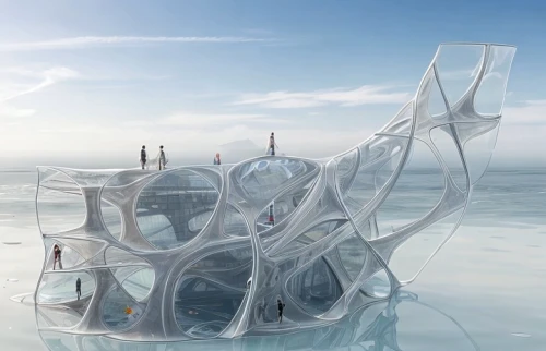 ice hotel,water cube,cube stilt houses,cube sea,artificial ice,underwater playground,solar cell base,offshore wind park,water sofa,sky space concept,crane vessel (floating),submersible,deep-submergence rescue vehicle,semi-submersible,icemaker,research vessel,ice landscape,futuristic architecture,cubic house,ice boat